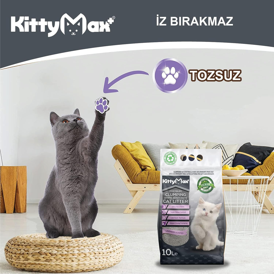 Klumpstreu Katzenstreu-Super Premium Lavendel 2 x 10L 100% Bentonite