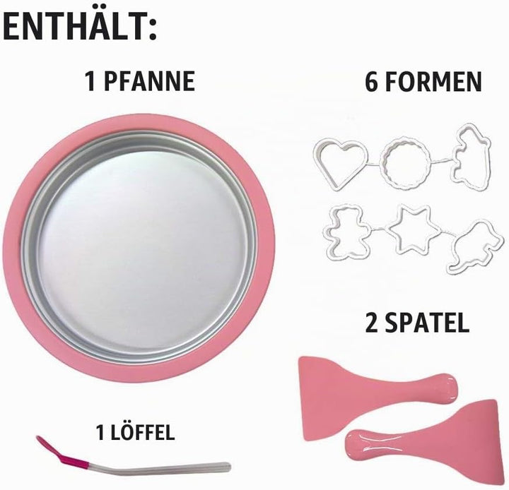mikamax - Eis Teppanyaki Platte - Eiscreme Rollen Machine - DIY Roll - Ice Pan Eismaschine - mit rez