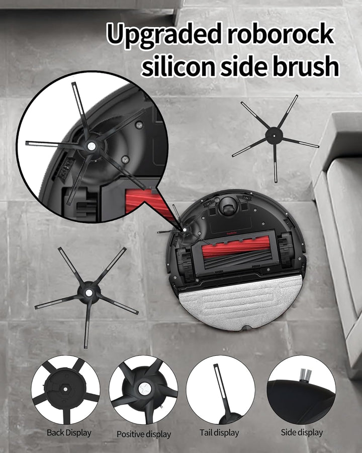 21pcs Ersatzteile für Roborock S8 Pro Ultra Zubehör mit 6 Wischtücher, 6 Seitenbürsten, 4 Staubbeute