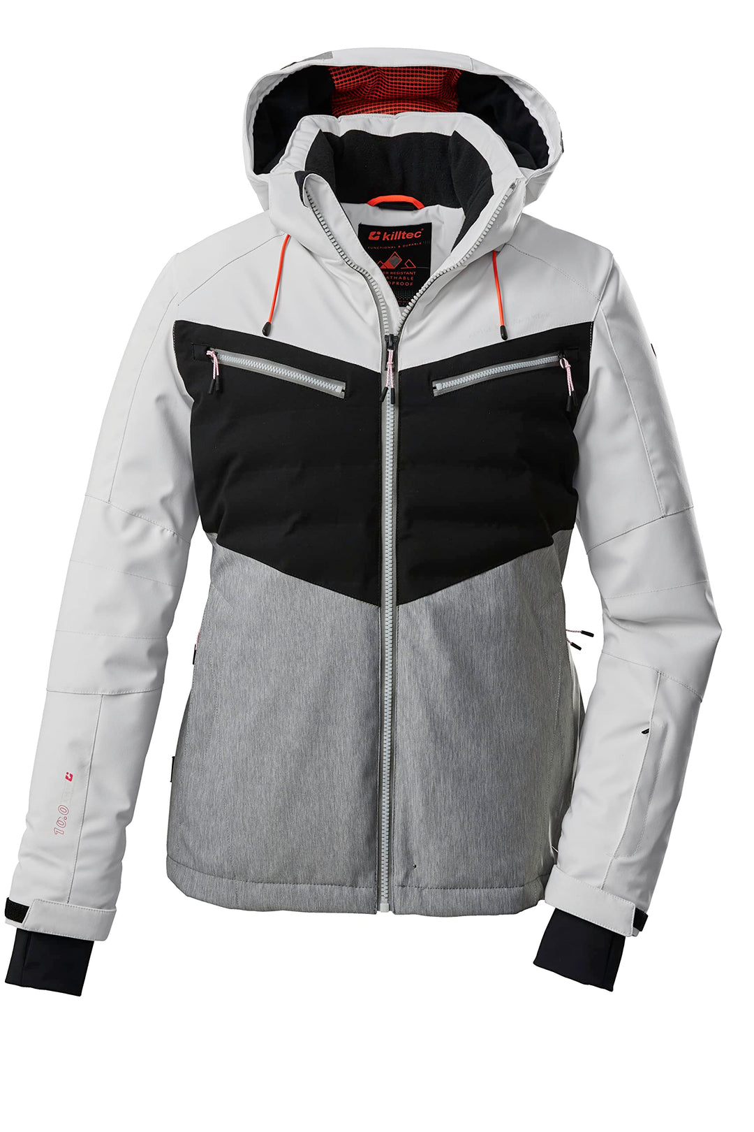 Killtec Damen Ksw 21 Wmn Ski Jckt Skijacke/Funktionsjacke mit abzippbarer Kapuze und Schneefang, Wei