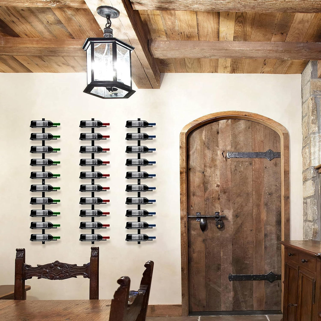 Yaheetech Weinregal Flaschenhalter Flaschenregal Aufbewahrungsregal für die Wand aus Metall 10 Flasc