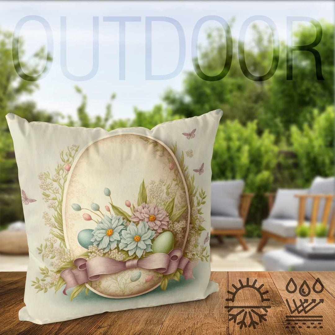VOID Osterei Deko Blumen 80x80 Kissenhülle Polyester Zierkissen Couchkissen Ostern Osterdeko Deko 70