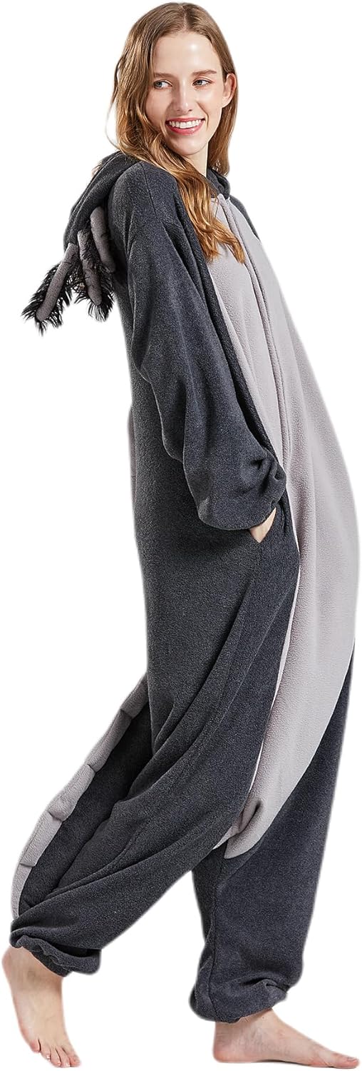 AKAAYUKO Faschingskostüme Tiere Onesie Damen Karneval Kostüm Pyjama Herren Halloween Jumpsuit Schlaf