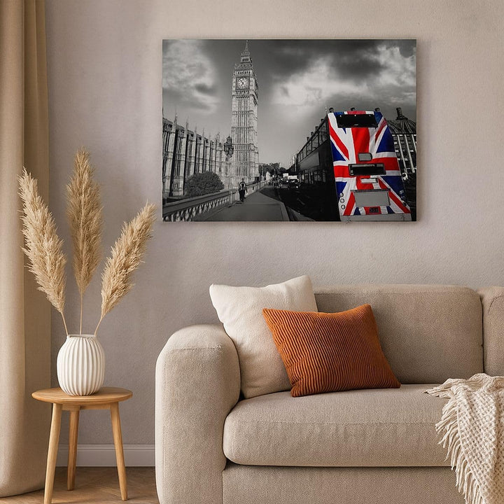 Bilder auf Leinwand Bus London Big Ben Gebäude Leinwandbild 70x50cm Wandbilder Dekoration Wohnzimmer