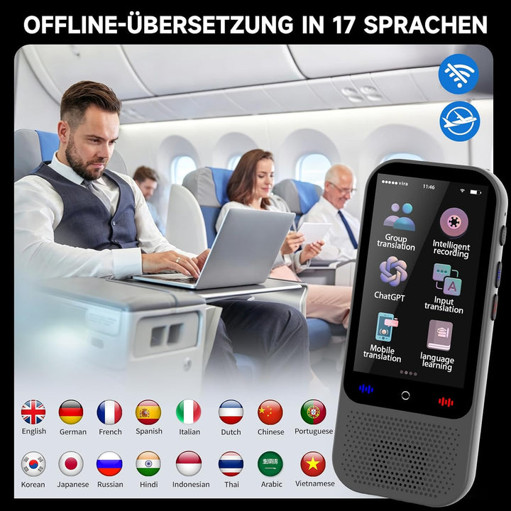 Sprachübersetzer ohne Internet, KI Übersetzer, Übersetzungsgerät