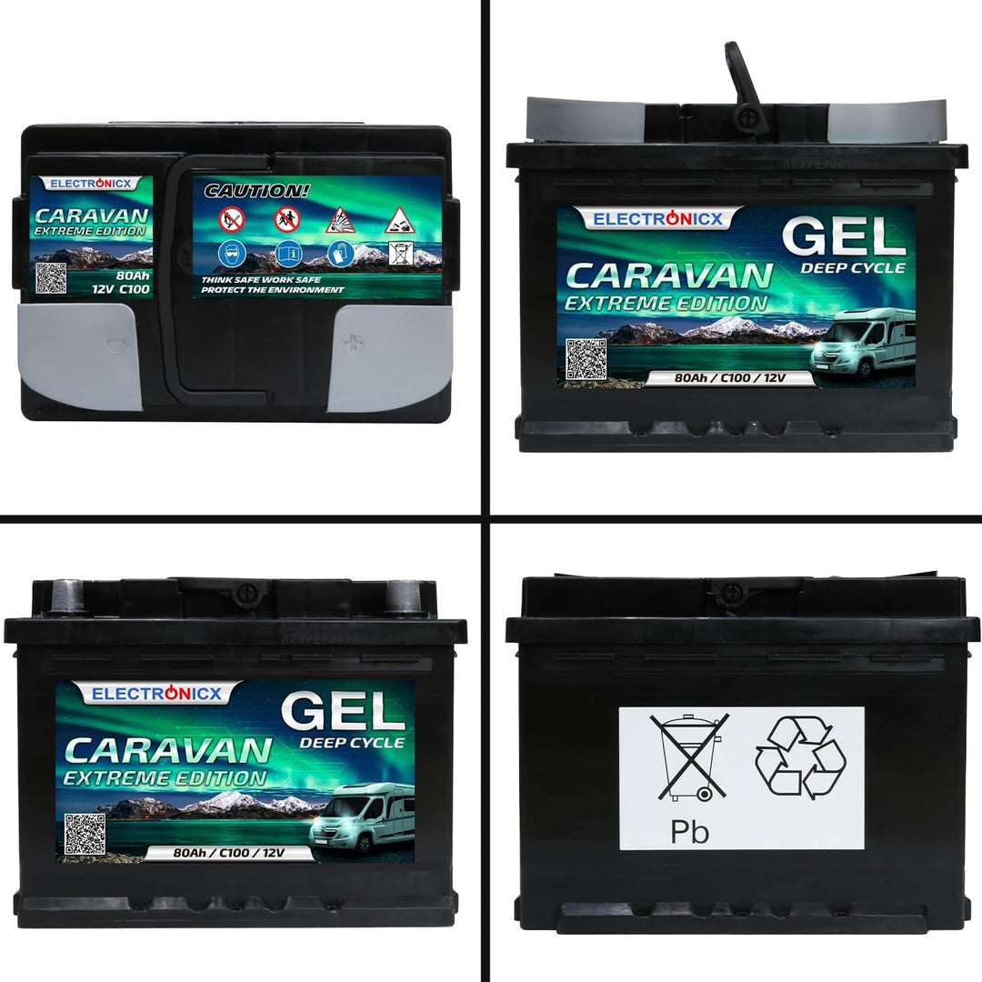 Gel Batterie 12v 80Ah Electronicx Caravan Extreme Edition Solarbatterie 12v Akku 12v Solar Batterien