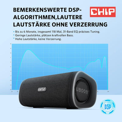 EarFun UBOOM L Bluetooth Lautsprecher, Kabelloser Lautsprecher 28W Stereo Sound, Satte Bässe mit 2 T