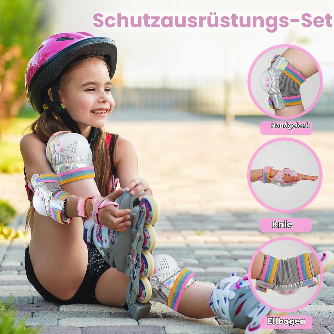 BOSONER Knieschoner Kinder Schoner Inliner Protektoren 6er Set Schützer Inliner Inline Skates Knie U
