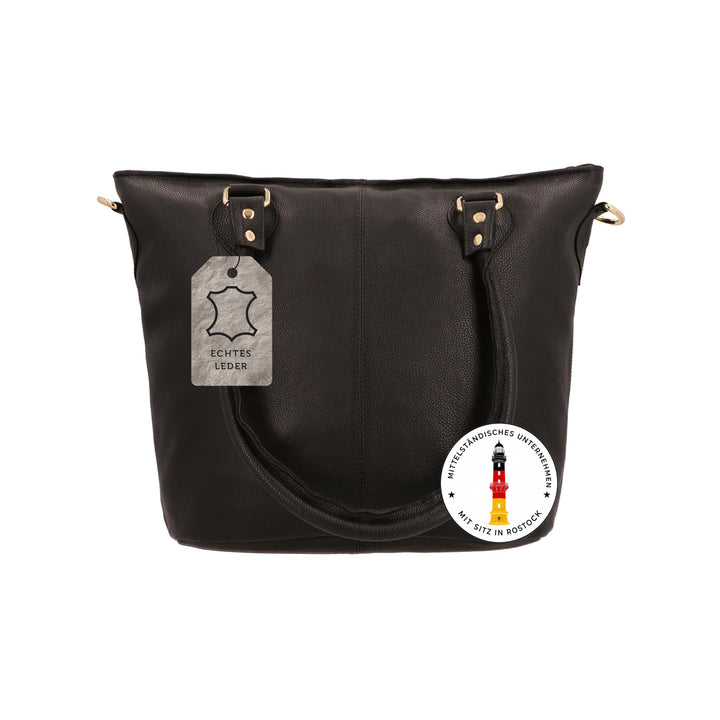 Gusti Shopper Leder - Therese Handtasche Damen Umhängetasche Vintage mit Reissverschluss Shopper Led