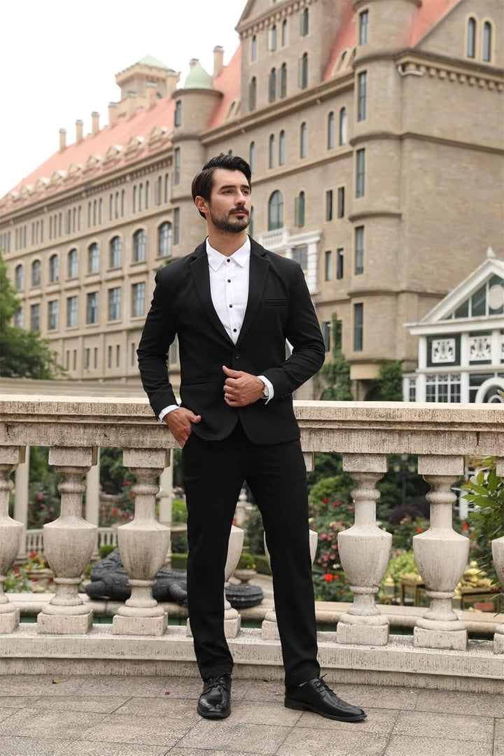 Allthemen Anzug Herren 2 Teilig Slim Fit Herrenanzug EIN Knopf Business Hochzeitanzug für Männer XS