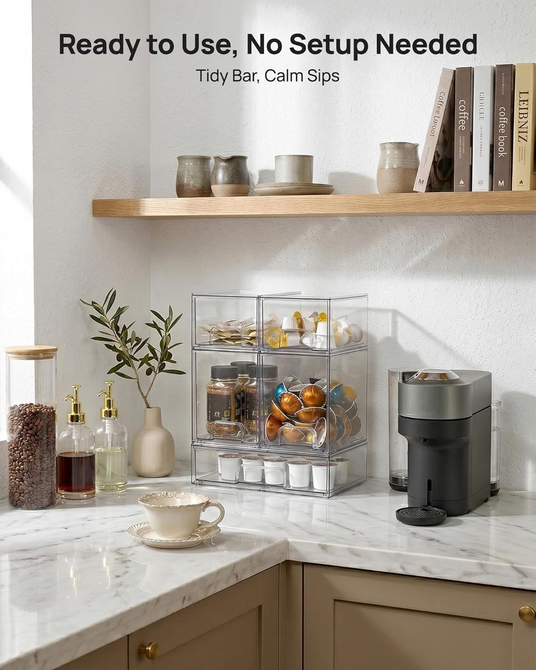 Vtopmart Boxen Aufbewahrung mit 5 Schubladen, Clear Schminktisch Organizer, Anti-Rutsch Organizer Sc