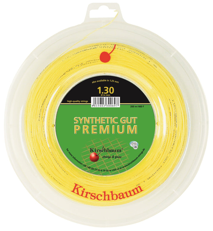 Kirschbaum Spule Synthetik gut Premium Tennissaiten 1.25mm/17-Gauge natur, 1.25mm/17-Gauge natur