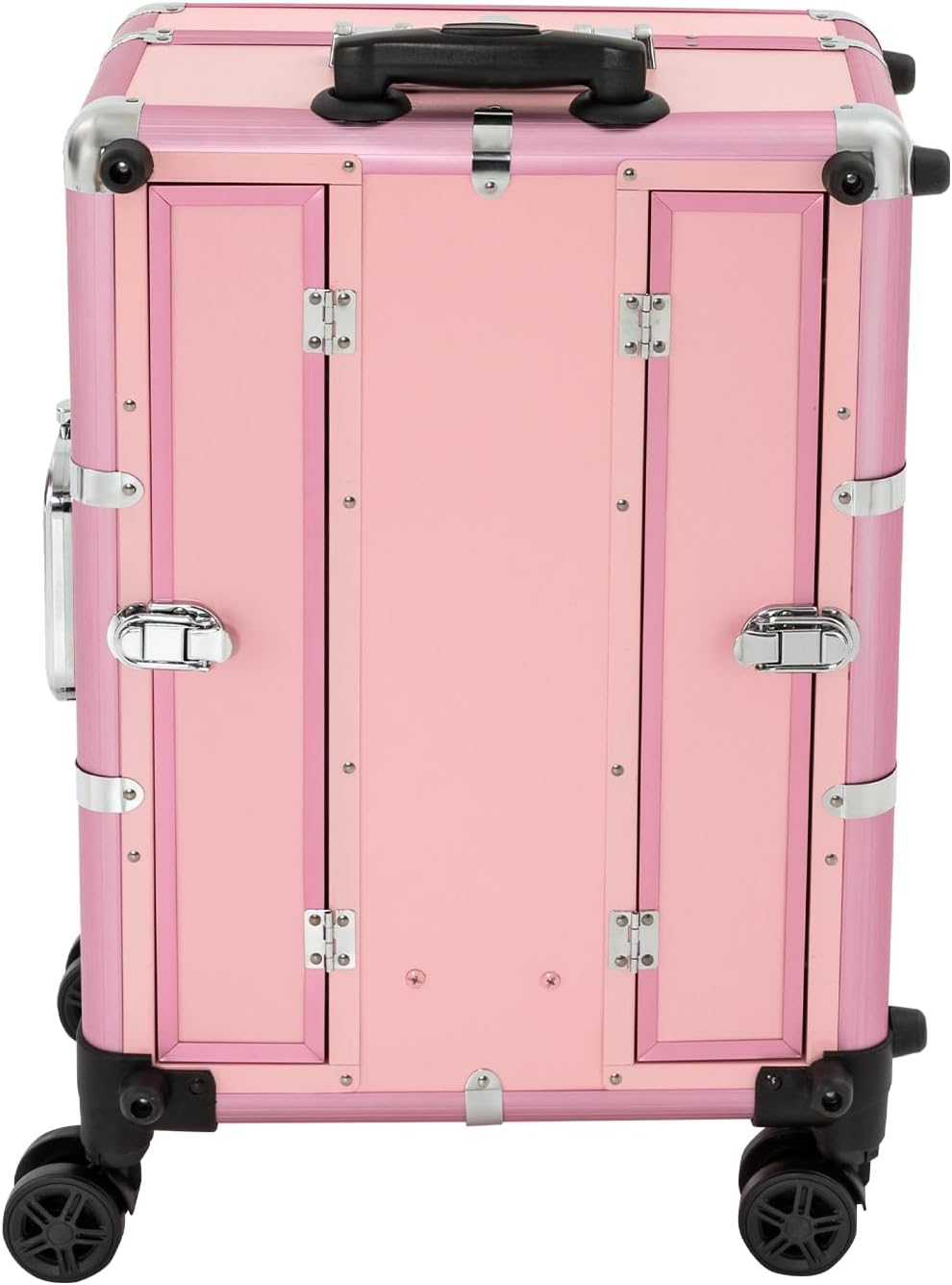 Kosmetikkoffer Trolley mit 8 LED Licht und Kosmetikspiegel,Schminkkoffer 3-stufige Design Innenfäche
