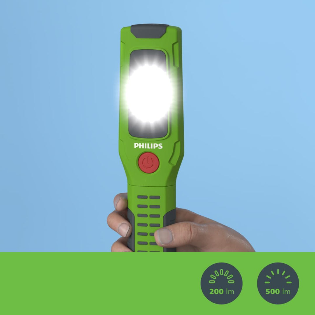 Philips Xperion 3000 Pillar LED-Arbeitsleuchte, robuste wiederaufladbare Werkstattlampe, Handlampe,