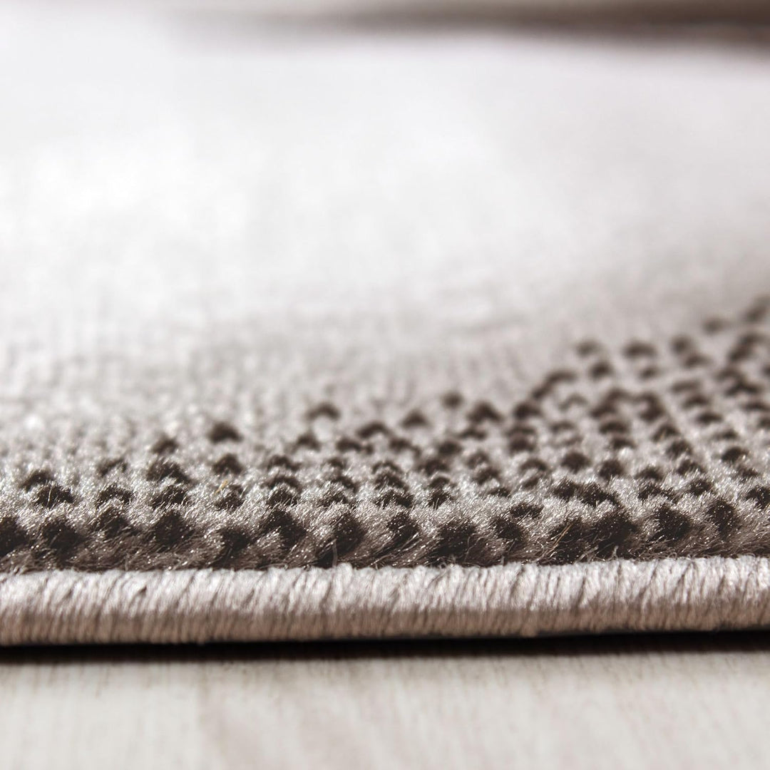 Carpetsale24 Teppich Wohnzimmer Abstrakten Wellen Mustern Braun Meliert 160 x 230 cm - Kurzflor Tepp