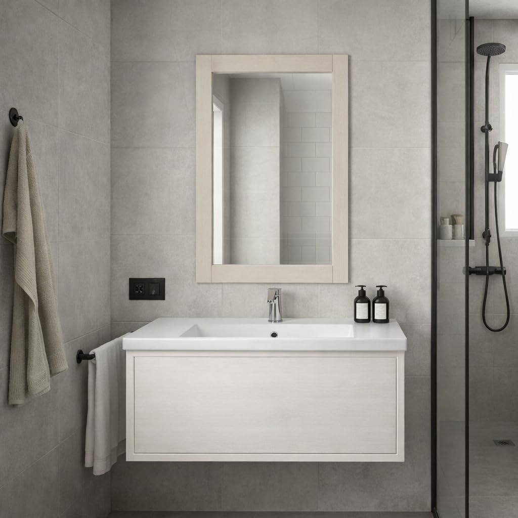 ARHome Wandspiegel, 90 x 60 cm, Taubengrau, Spiegel, Made in Italy Taubengrau 90x60, Taubengrau 90x6