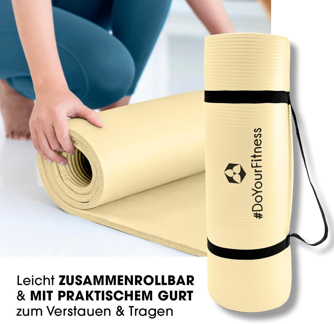 #DoYourFitness Fitnessmatte rutschfest | 183x61cm oder XXL 190x100cm | 0,8-2cm hoch | Gelenkschonend