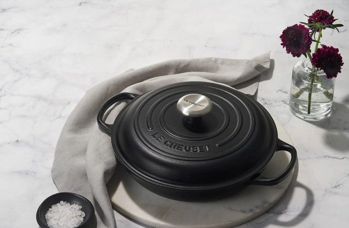 LE CREUSET Kochtopf, Gusseisen, Schwarz Matt, 30 cm, Schwarz Matt