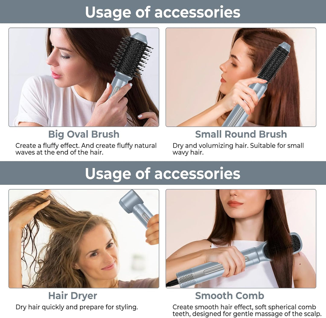 Airstyler 6 in 1,1400w Professioneller Hairstyler, Multifunktionaler Haartrockner, Luft Lockenstab,