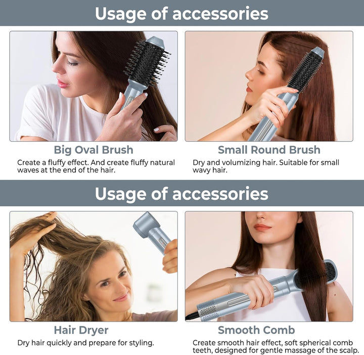 Airstyler 6 in 1,1400w Professioneller Hairstyler, Multifunktionaler Haartrockner, Luft Lockenstab,
