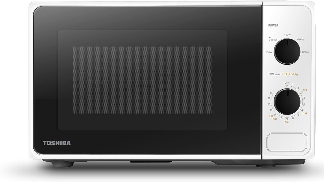 Toshiba MM2-MM20PF(WH) Voll funktionsfähige Mikrowelle mit 5 Leistungsstufen, einfaches Abtauen, 20