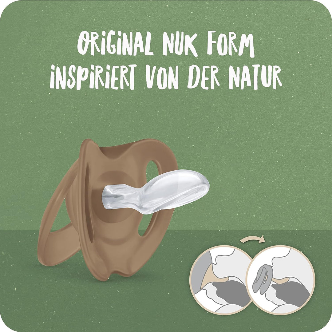 NUK for Nature Babyschnuller | aus nachhaltigem Silikon | kiefergerechte Form | BPA-frei | 18-36 Mon