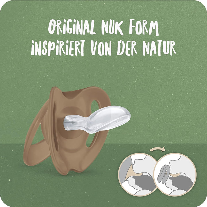 NUK for Nature Babyschnuller | aus nachhaltigem Silikon | kiefergerechte Form | BPA-frei | 18-36 Mon