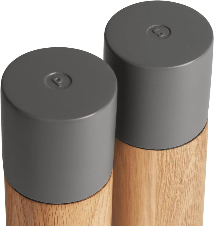 SPRINGLANE Salz & Pfeffermühle 2er Set aus Eichenholz & Beton, Gewürzmühle, Chilimühle, Verstellbare