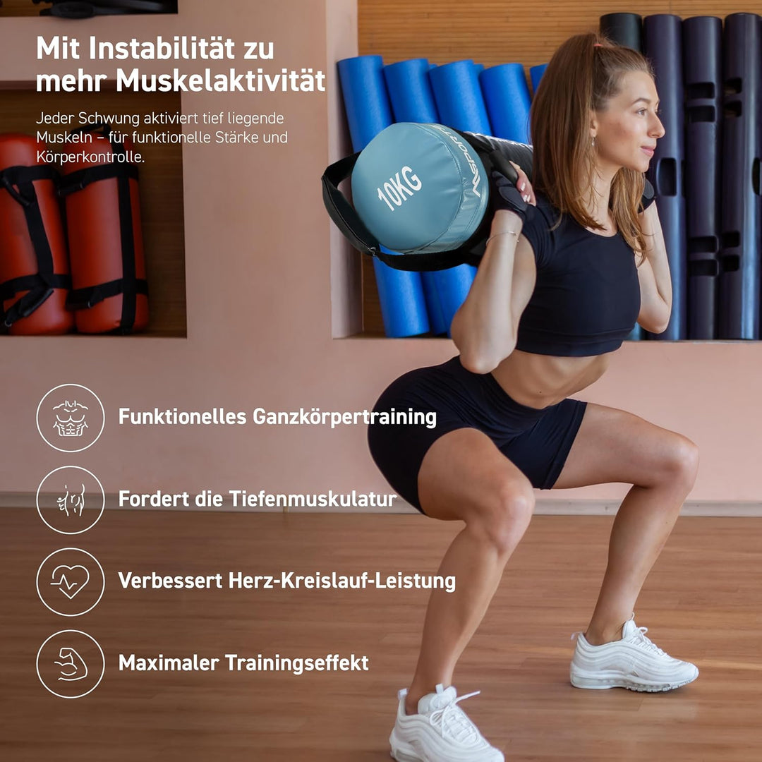 MSPORTS Power Bag Premium 5-30 kg Fitness Bag - Sandsack für Functional Fitness Gewichtssack 10