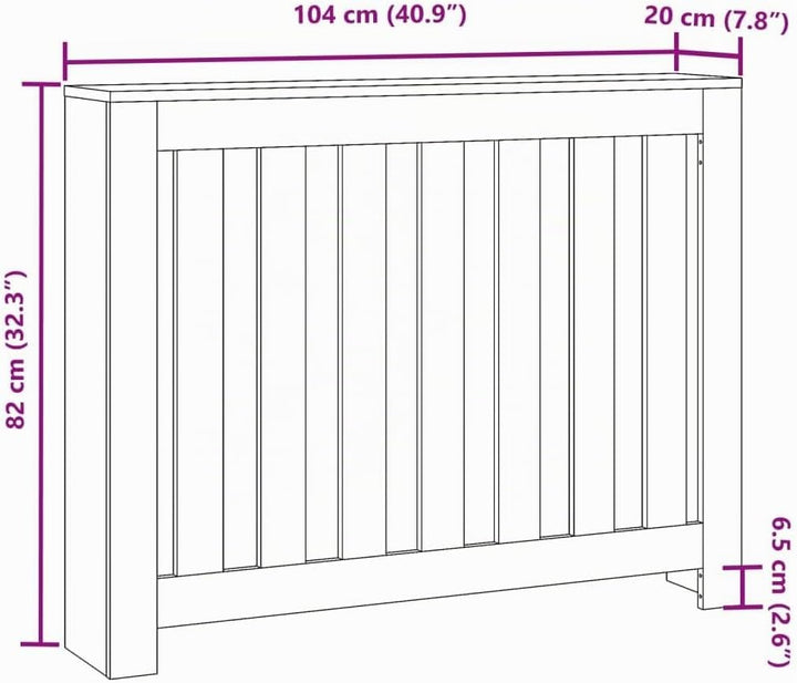 vidaXL Heizkörperverkleidung Betongrau 104x20x82 cm Holzwerkstoff 104 x 20 x 82 cm Betongrau, 104 x
