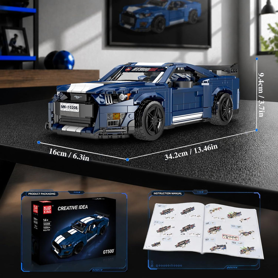 Mould King 10208 Technik GT-Muskel-Sportwagen-Baustein-Modell | Mit öffnbaren Türen/Motohaube/verste