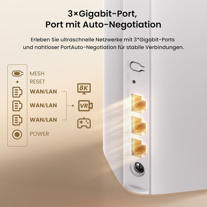 Tenda Nova ME3 Pro Wi-Fi 7 Mesh System (BE3600 Dualband 2882Mbit/s 5GHz, 688Mbit/s 2,4GHz) 3X Gigabi