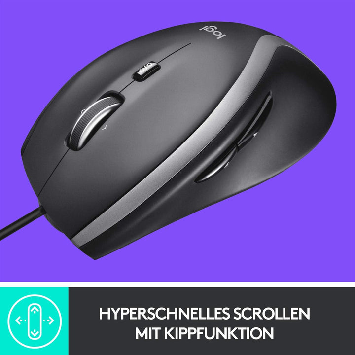 Logitech M500s Kabelgebundene Maus mit fortschrittlicher hyperschneller Scroll- und Kippfunktion, an