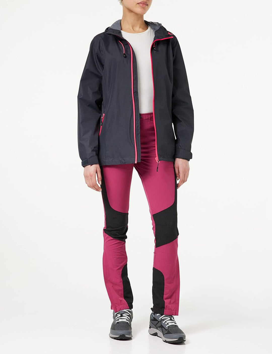 CMP Damen Regenjacke Woman Rain Jacket Fix Hood XXS Anthrazit-glanz, XXS Anthrazit-glanz