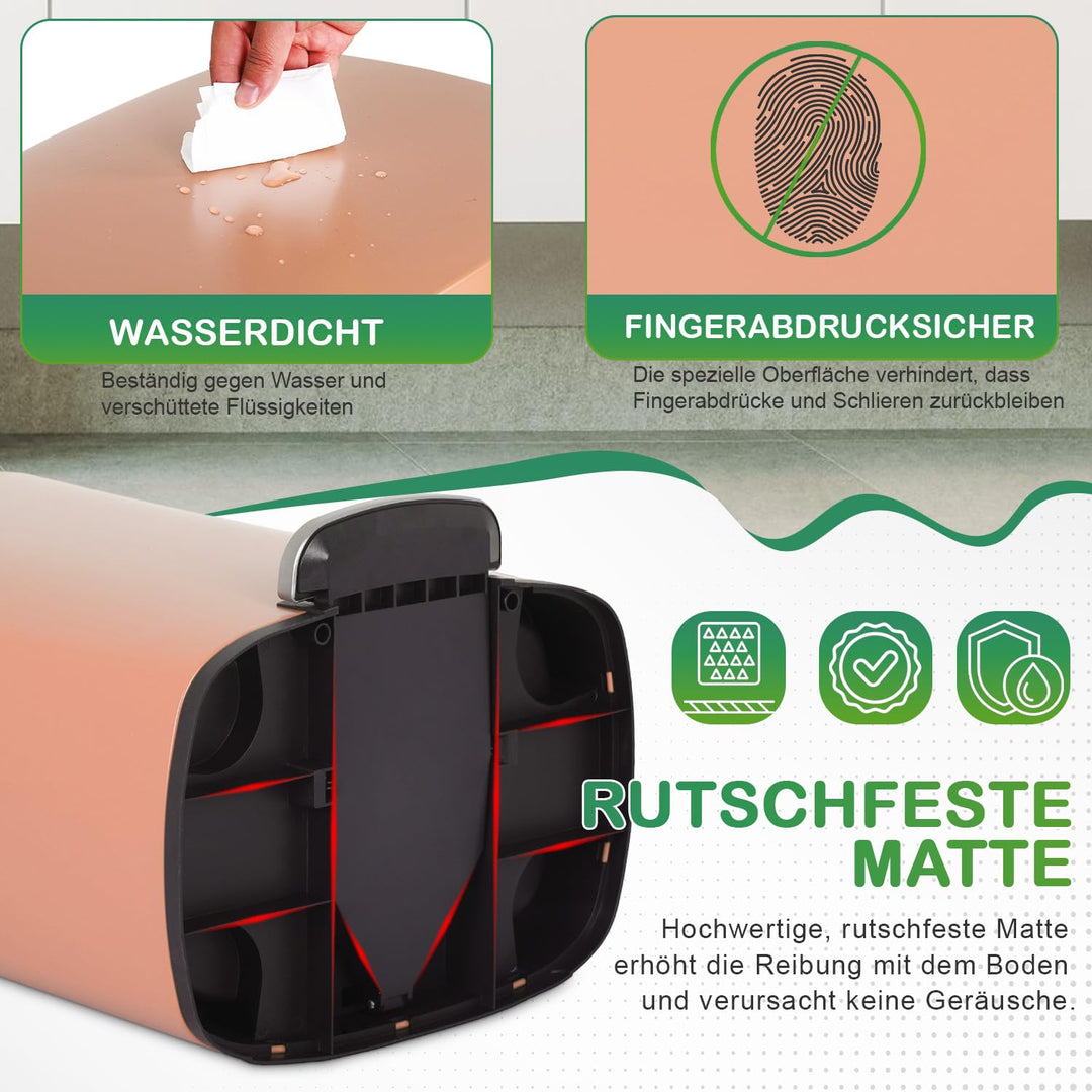 BestOffice 50 L Mülleimer Küche Mülleimer mit Deckel für Büro Schlafzimmer Badezimmer Schritt Müllei