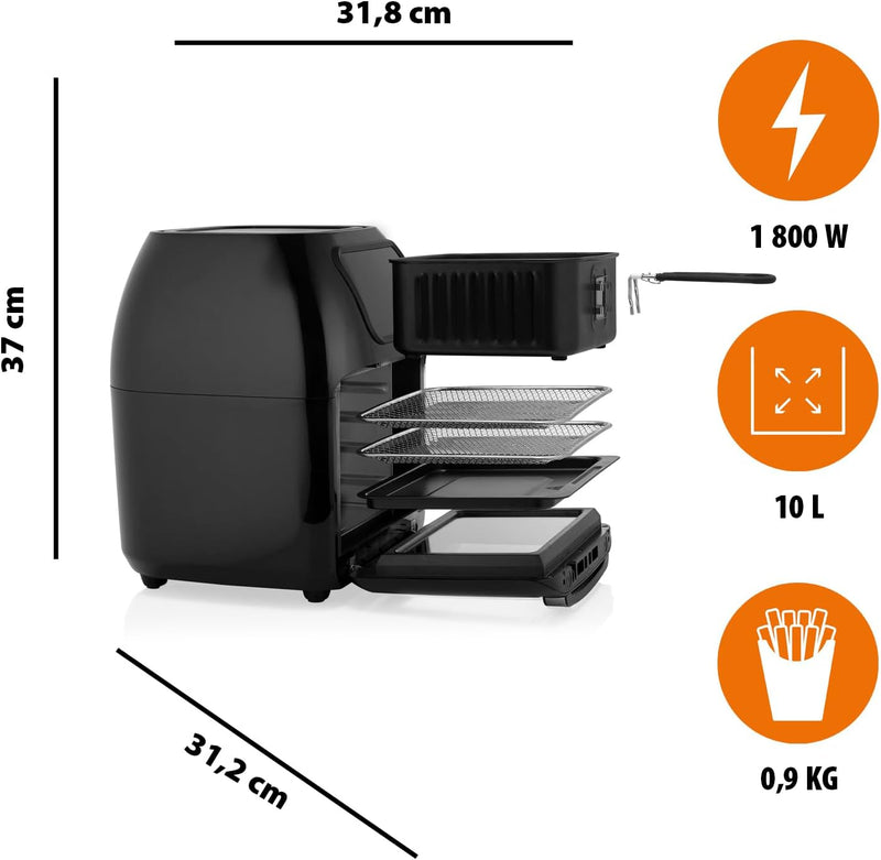 Tristar FR-6964 Multi Heissluftfritteuse mit 10 Liter – 60% weniger Energieverbrauch – Touchscreen-B