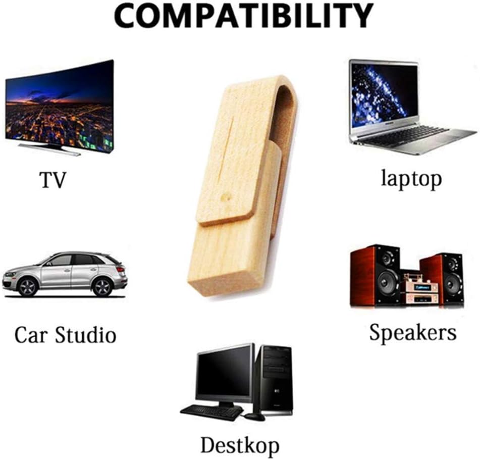 Anloter USB-Sticks aus Holz, 5 Stück, Walnussholz, Daumenlaufwerke, High Speed 2.0 für Daten-Speiche