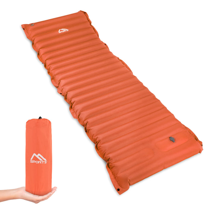 MSPORTS Camping Isomatte Premium, Schlafmatte Ultraleichte Isomatte für Outdoor mit Fusspresse Pumpe