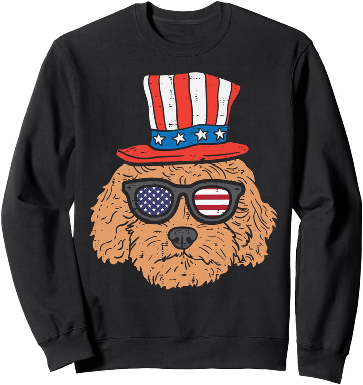 Goldendoodle Sunglasses American USA 4th Of July Fourth Dog Sweatshirt