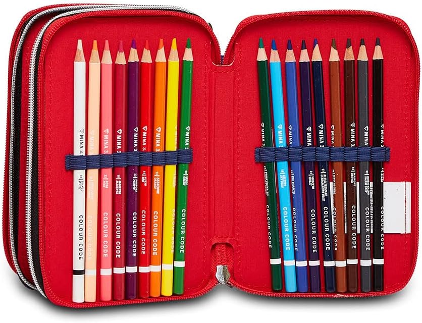 Seven Federmäppchen, Mäppchen, mehrfarbig, Federtasche für Schreibwaren, Etui mit Stiften, Kugelschr