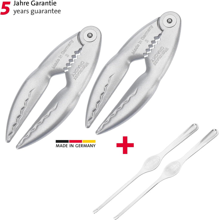 Westmark Hummer-Set, 4tlg., 2 Hummerknacker, Cracky + 2 Hummergabeln, Aluminium mit lebensmittelecht