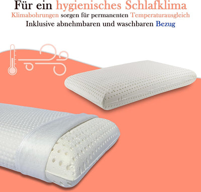 Sabeatex Nackenstützkissen aus Visco Soft Schaum, Kopfkissen, Viscoelastisches Memory Kissen, Nacken