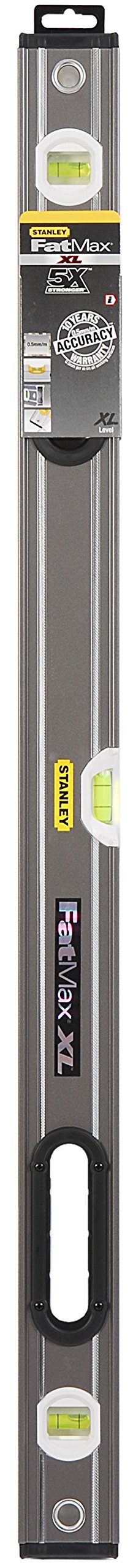 Stanley Fatmax Wasserwaage Pro (90 Cm Länge, Horizontale/Vertikale Libelle, Schutzkappen, Bi-Materia