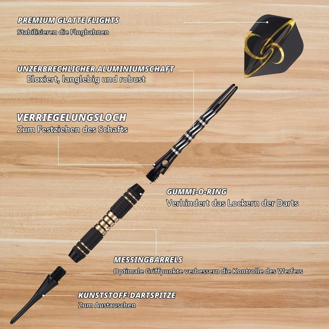 Brovamo Dartscheibe, Dekoratives Dartscheiben-Schrank-Set [12*Soft Tip Darts], Elektronische Dartsch
