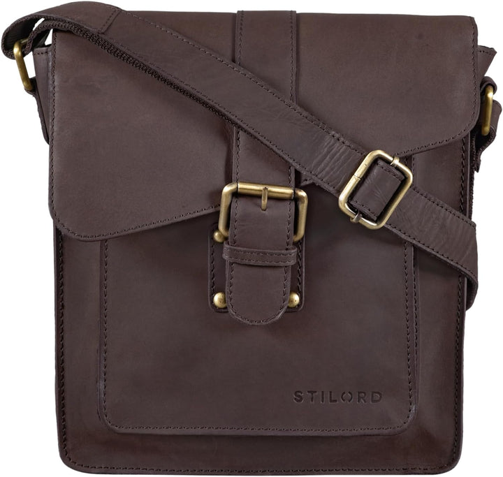 STILORD 'Lukas' Umhängetasche Herren Leder mittelgross Vintage iPad Ledertasche 10,1 Zoll Tablettasc