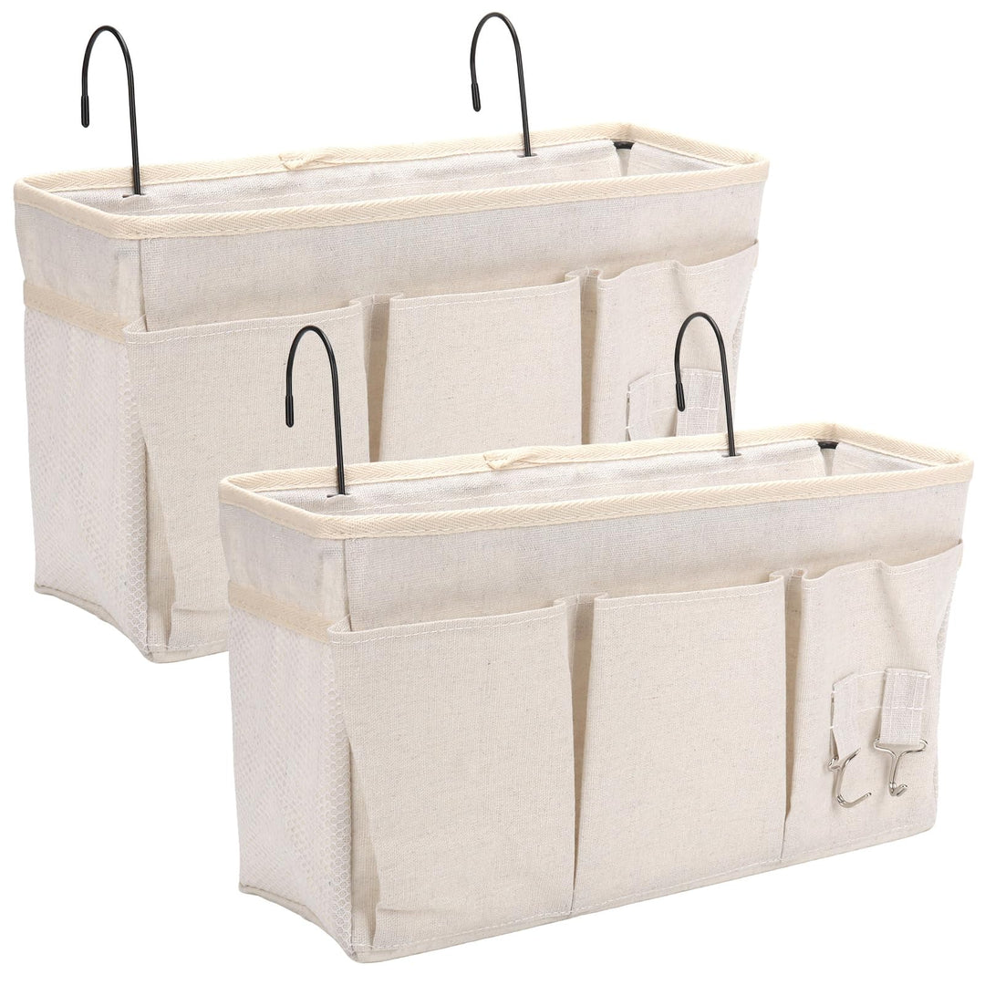2 Pack Nachttisch-Hängeaufbewahrung Hängeorganizer mit 3 Fächern, Bett Organizer zum Einhängen, Häng