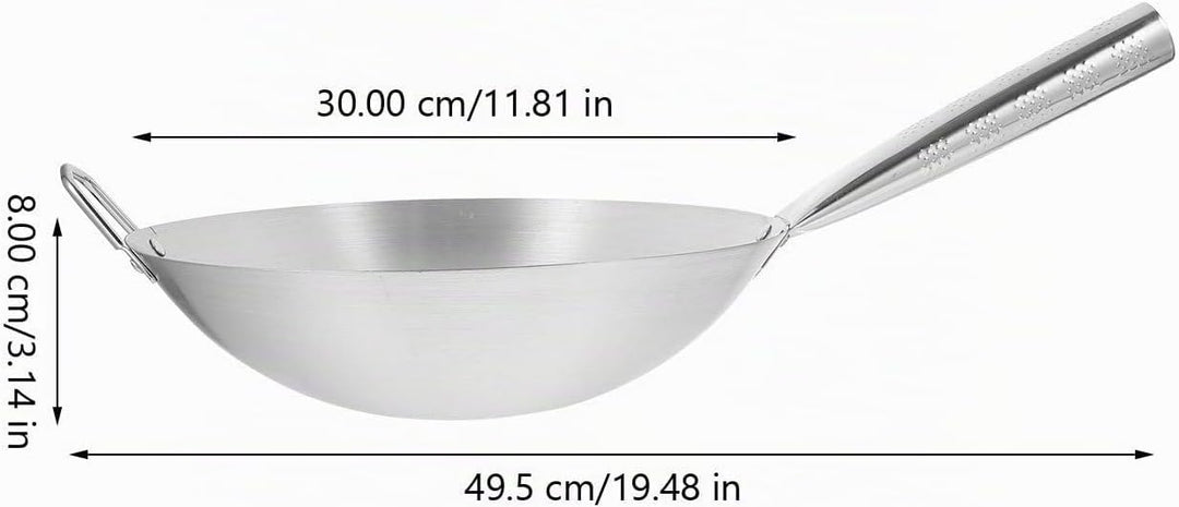 Luxshiny Edelstahl Bratpfanne 30cm Antihaftbeschichtet mit Langem Griff Wok Pfanne Tief Induktion Ge