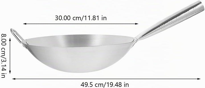 Luxshiny Edelstahl Bratpfanne 30cm Antihaftbeschichtet mit Langem Griff Wok Pfanne Tief Induktion Ge