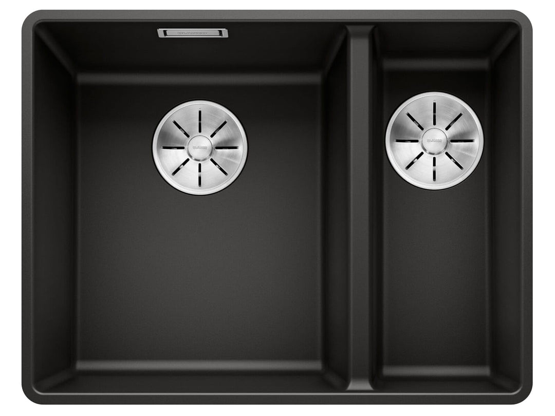 BLANCO SUBLINE 340/160-F | SILGRANIT schwarz | Einbauart: Flächenbündig | Hauptbecken links | ohne A