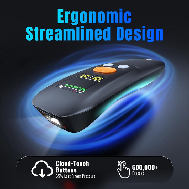 Tera Tragbar Barcode Scanner Mini: 1D 2D QR 1200mAh Akku mit Taste 1.4" Display & Ladestation Handhe